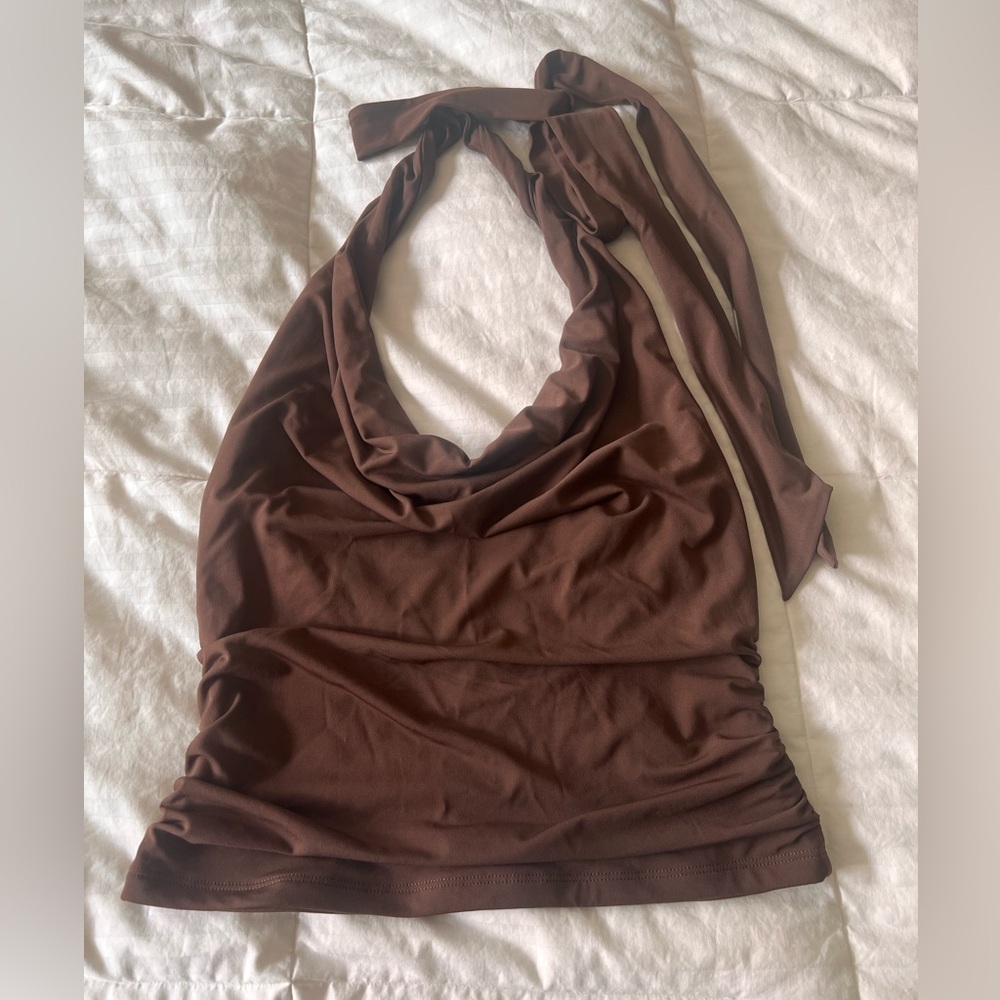 Abercrombie & Fitch Halter Cowl Neck Scarf Top